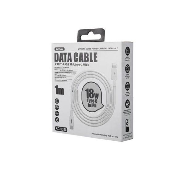 Кабел REMAX за бързо зареждане силиконов бял Type-C 1m 3A