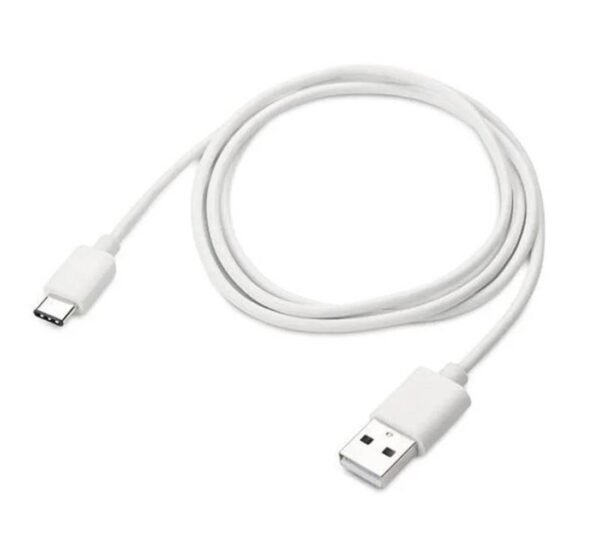 06188-B Кабел Type-C, бързо зареждане, силиконов, бял, USB-А(м), USB-C(м), 1m, 2A