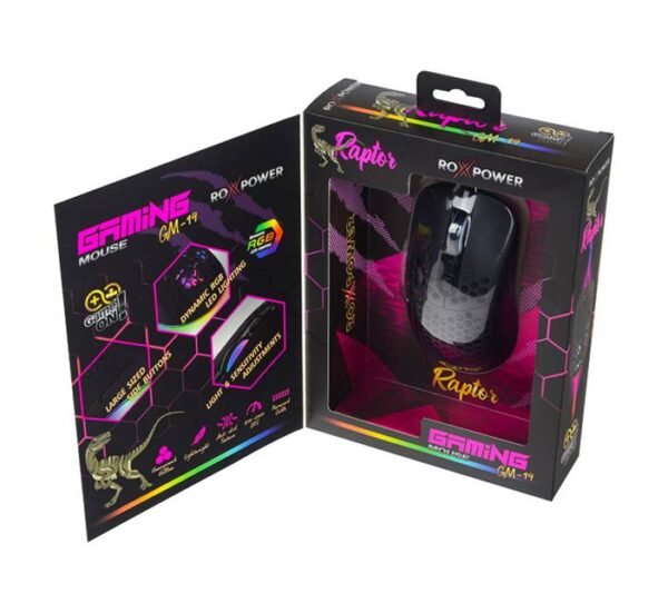 Оптична мишка GM-19, геймърска, RGB, USB, DPI=6400