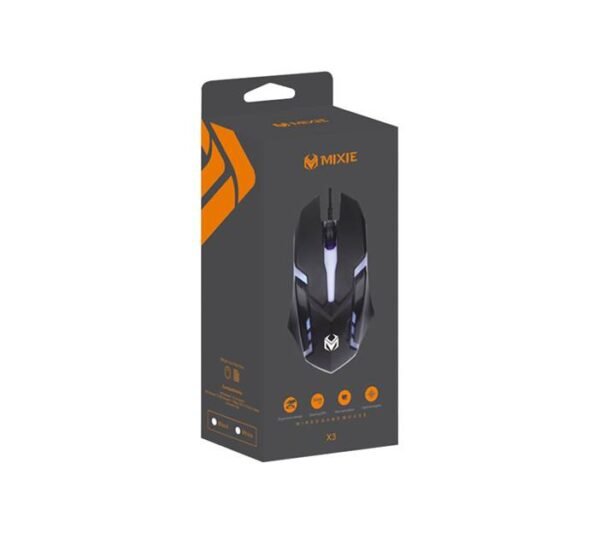 Оптична мишка X3, черна, RGB, USB, DPI=1000