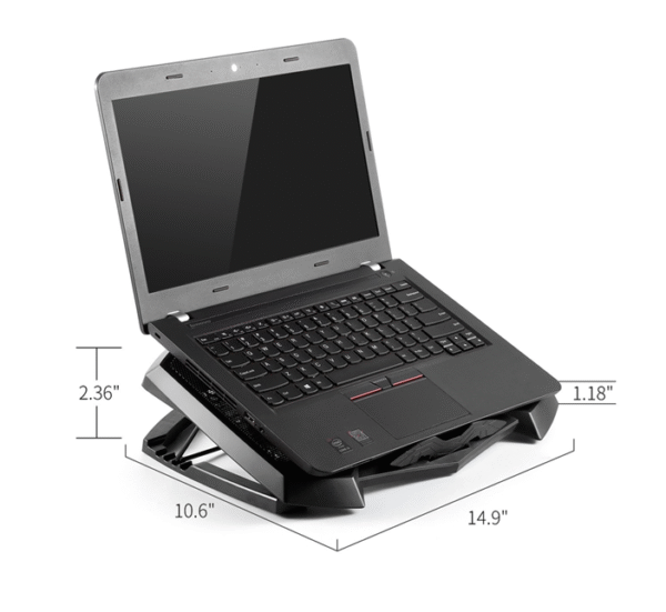 Охладител за лаптоп, регулируем, 3 бр. вентилатори, от 10" до 17"