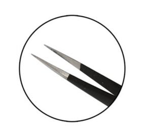 Пинсета антистатична права с гладки челюсти 125mm