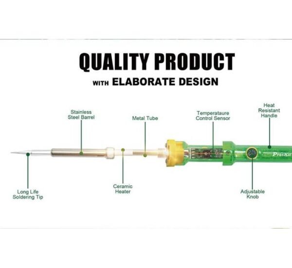 Поялник SI-131B, права човка, нагревател, регулируем, 220VAC, 80W