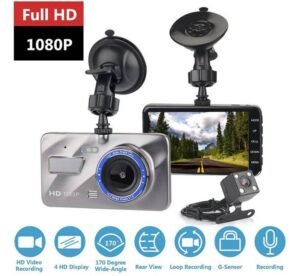 Видеорегистратор/камера Dual Lens FULL HD за автомобил, записваща с 2 камери, екран 4" 3MPx