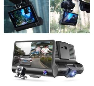 Видеорегистратор, камера, WDR FULL HD, записваща, 3 камери, екран 4"