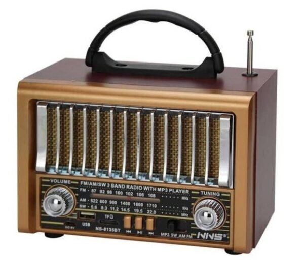 09321-A Преносимо, активно, ретро радио NS-8136BT, Li-ion, блутуут, USB, FM, 2x3", 10W