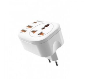 Преходник ES-SC16, универсален, UK, EU, US, AU, 2xUSB, 1xType-C, 220VAC, 4000W