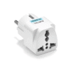 Преходник за български контакт "шуко" от английски щепсел, вход UK, изход EU, дълъг, бял, 220VAC, 10A