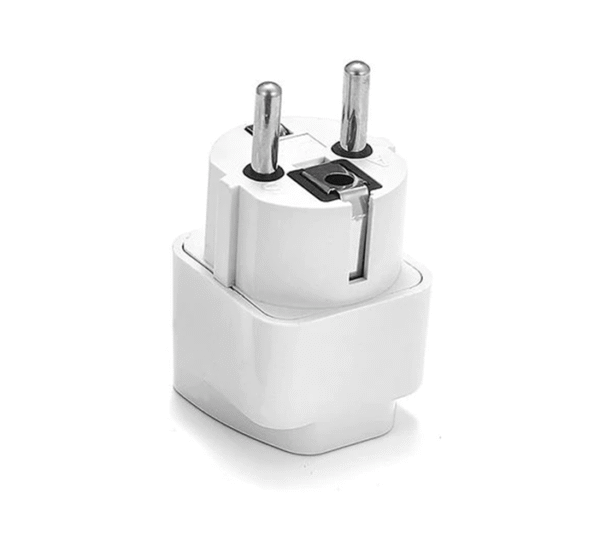 Преходник за български контакт "шуко" от английски щепсел, вход UK, изход EU, дълъг, бял, 220VAC, 10A
