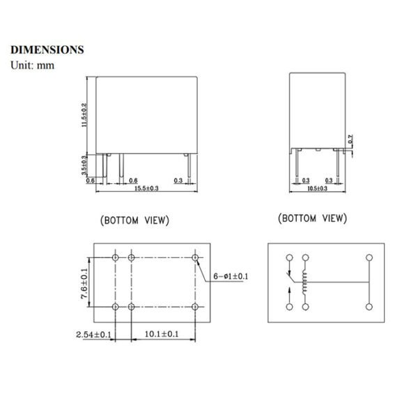 Реле NRP02-C05D 5VDC 3A 1 контактна група 120V