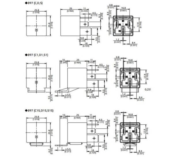Реле 897H-1AH-S1-001 24VDC 25A 1 контактна група 28V