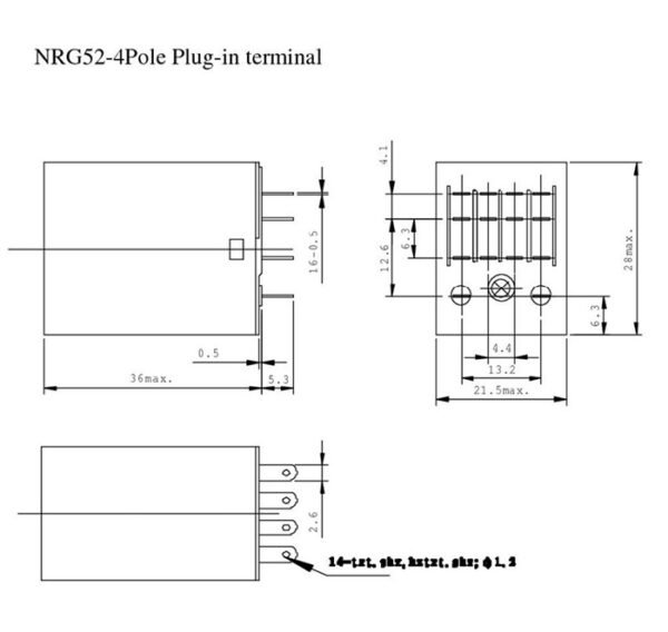 10061-D Реле NRG52-4C24D-T 24VDC 3A 4 контактни групи 240V