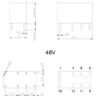 Реле HJR 1-2C 48VDC 2A 2 контактни групи 60V
