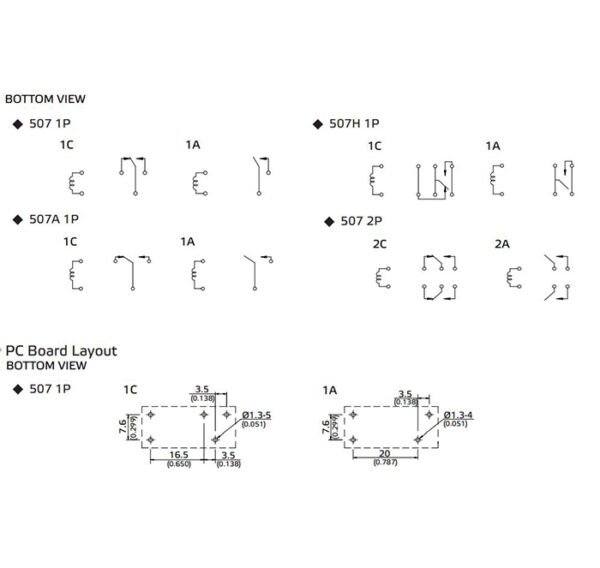 Реле 507-H-1CC-C 220VAC 17A 1 контактна група 277V