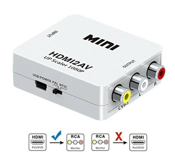 Конвертор, преобразувател вход HDMI(ж) изход 3xRCA(ж)