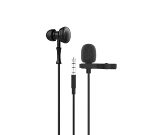 Слушалка тапа YK1190, микрофон за ревер с щипка, черен, стерео, 70dB