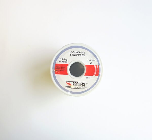 Тинол за запояване PROJECT, Ф1mm, 1000g, Sn60, Pb40, 2,5%