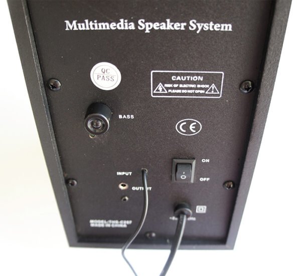 Компютърни тонколонки с буфер и регулиране на баса черни 1x10W+2x2W