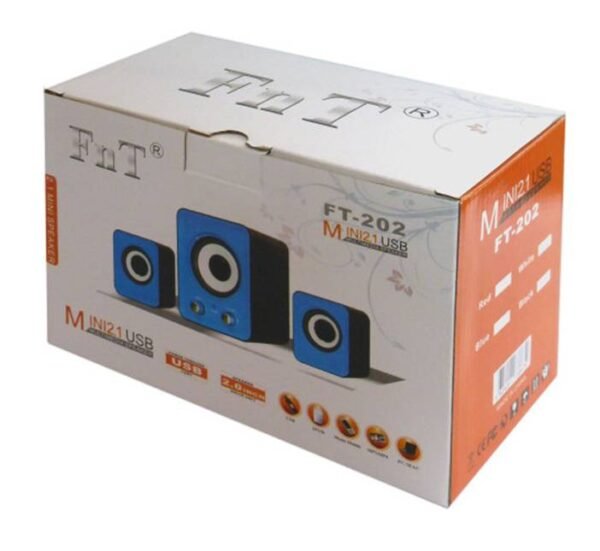 Компютърни тонколонки FT-202 с буфер черни 1x5W+2x3W