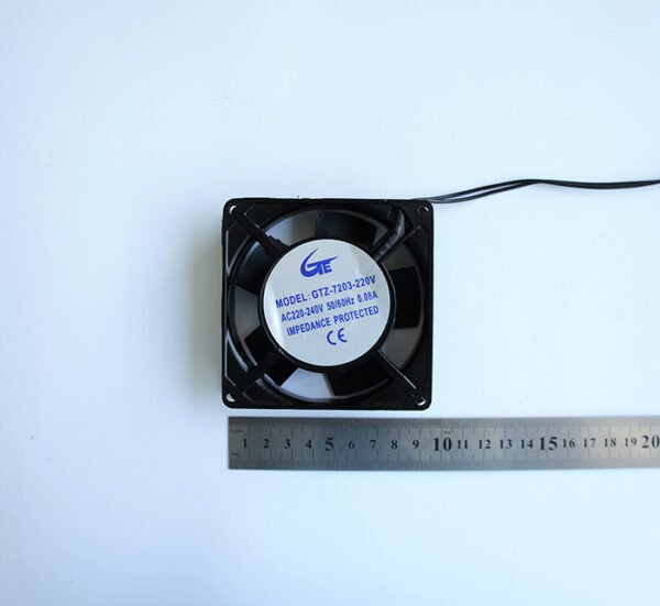 Вентилатор, метален, аксиален, втулка, 220V, 2P, 0,08A, 92х92х25mm, 20,5m3/h