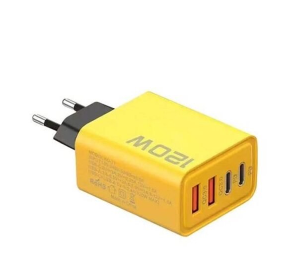 Мрежово зарядно PD002, бързо зареждане, 2xUSB, 2xType-c, от 5V до 12V, 120W