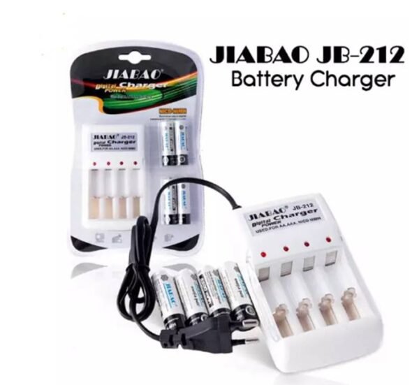 Мрежово зарядно JB-212 за акумулаторни батерии AA (R06), AAA (R03), Комплект 4бр.