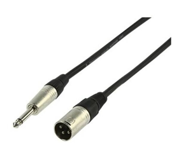 Кабел за микрофон, апаратура, MONO, 6,3mm JACK(м), CANON(м), 5m