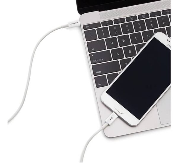23317-C Кабел, бързо зареждане, бял, MICRO USB(м)/TYPE-C(м), 1m, 2A