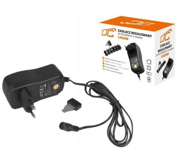 Мрежов адаптер LXG288, стабилизиран, комбиниран, от 3VDC до 12VDC, 2,5A, 30W