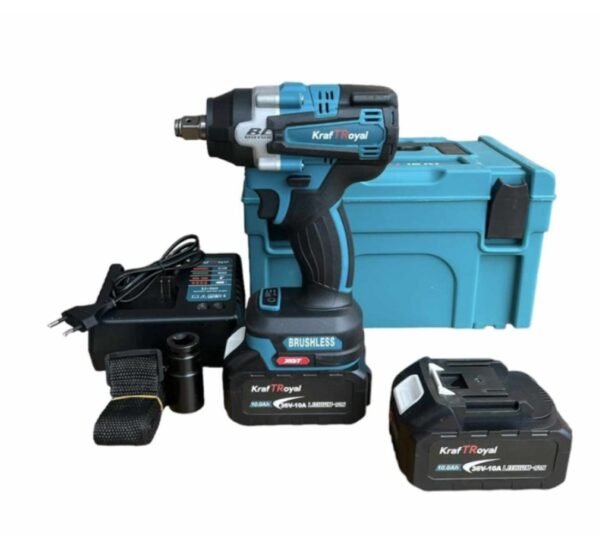 Гайковерт Kraft Royal, импакт, акумулаторен, безчетков, ударен, зелен, 36VDC, 10Ah, 850Nm, к-т