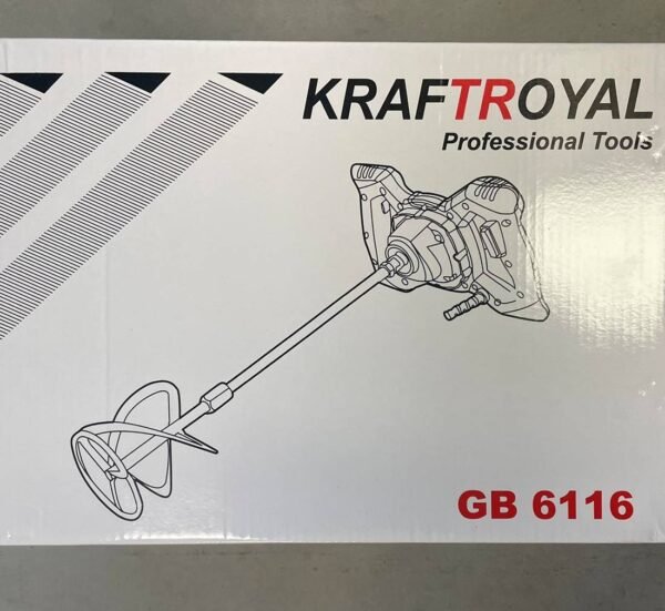 25333-E Бъркалка за бетон Kraft Royal, миксер за смеси, зелен, 220VAC, 2400W, Ф135mm, к-т