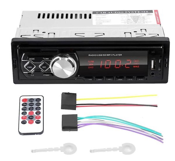 Автомобилен радио MP3 плеър, AUX, FM, TF, USB, BT, 4x45W, 12VDC