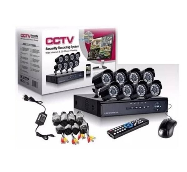 26157-B Комплект за видео наблюдение, 8 бр. камери с кабел, DVR, CCTV, USB