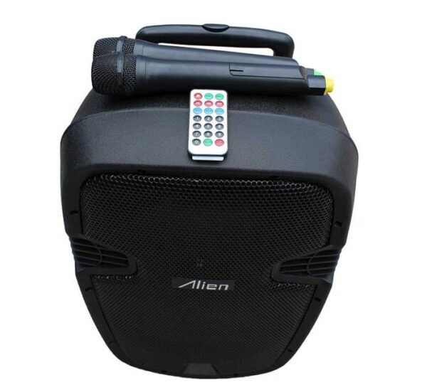 Преносима активна караоке тонколона AN-AUS-CB-2112 12" с вграден усилвател и 2 безжичен микрофона 150W