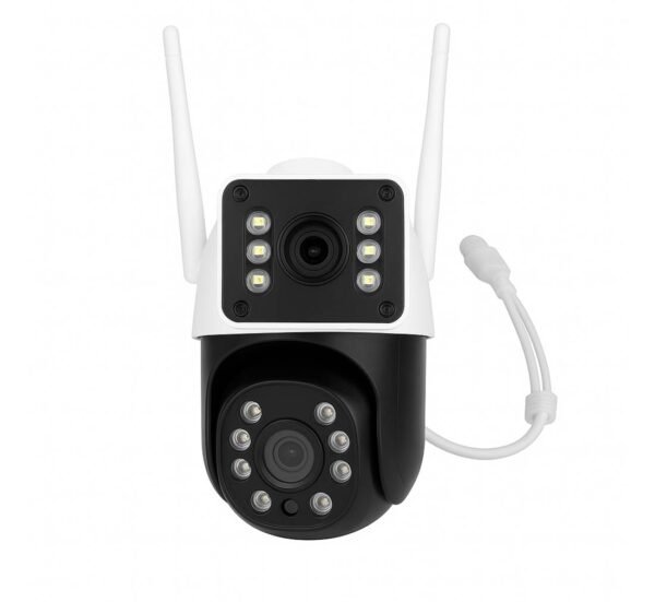 Куполна камера 2834, видео и аудио наблюдение, двойна, въртяща, Wi-Fi, IP, 6MP, 1080p, ICSEE