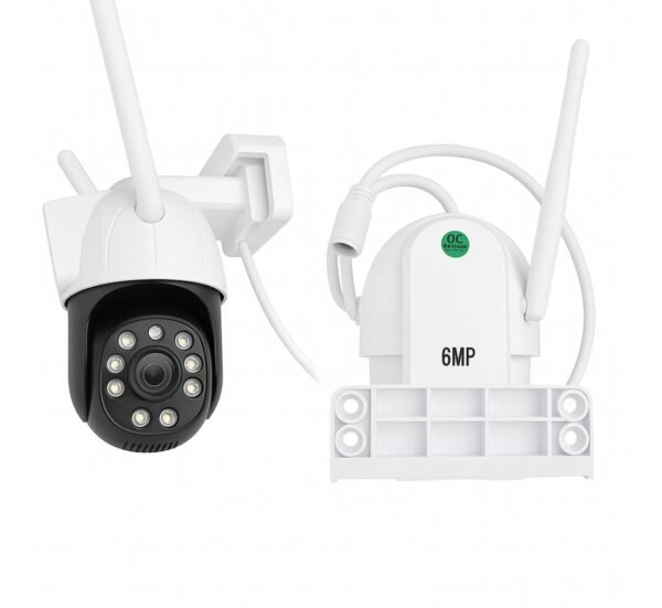 Куполна камера 2834, видео и аудио наблюдение, двойна, въртяща, Wi-Fi, IP, 6MP, 1080p, ICSEE