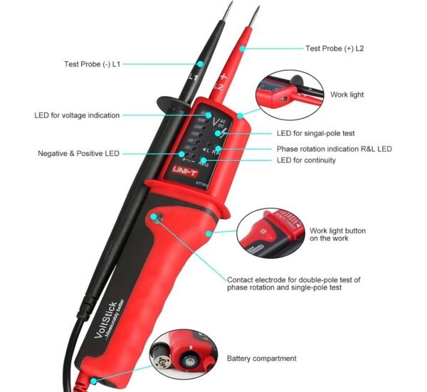 Тестер на напрежение 7в1 UT-15B, 12-690V, VAC, VDC, OHM