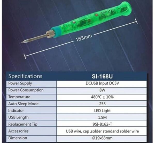 52008-C Електрически поялник 168U, 5V, 8W, USB