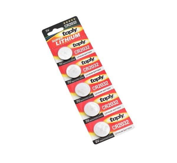 Литиева плоска батерия Toply, 3VDC, CR2032