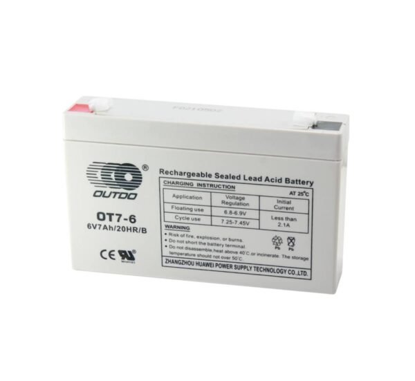 Акумулаторна, оловна батерия OUTDO, 6VDC, 7AH, 150х34х92mm