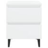 Нощно шкафче, бял гланц