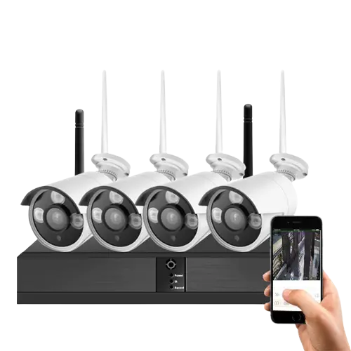 Комплект за видеонаблюдение с 4 безжични камери , NVR устройство