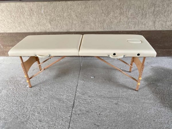 Масажна кушетка с 2 зони, дървена конструкция - Черен