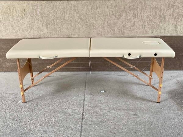 Масажна кушетка с 2 зони, дървена конструкция - Черен