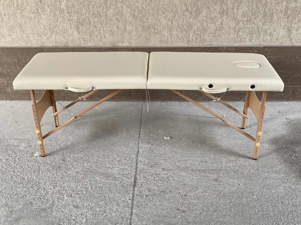 Масажна кушетка с 2 зони, дървена конструкция - Черен