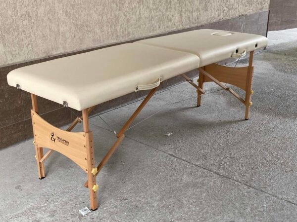 Масажна кушетка с 2 зони, дървена конструкция - Черен