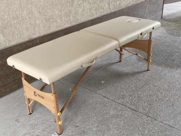 Масажна кушетка с 2 зони, дървена конструкция - Черен