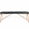 Масажна кушетка с 2 зони, дървена конструкция - Черен