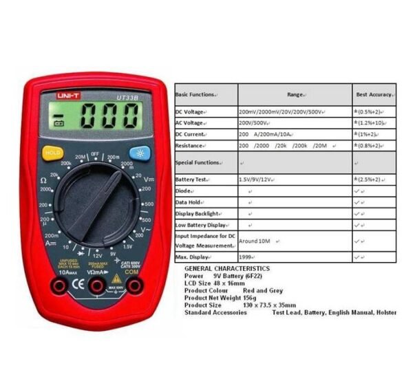 Мултицет UT-33B VAC/VDC | ADC | OHM
