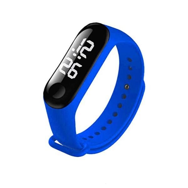 Спортен LED часовник - Син цвят, силиконова каишка